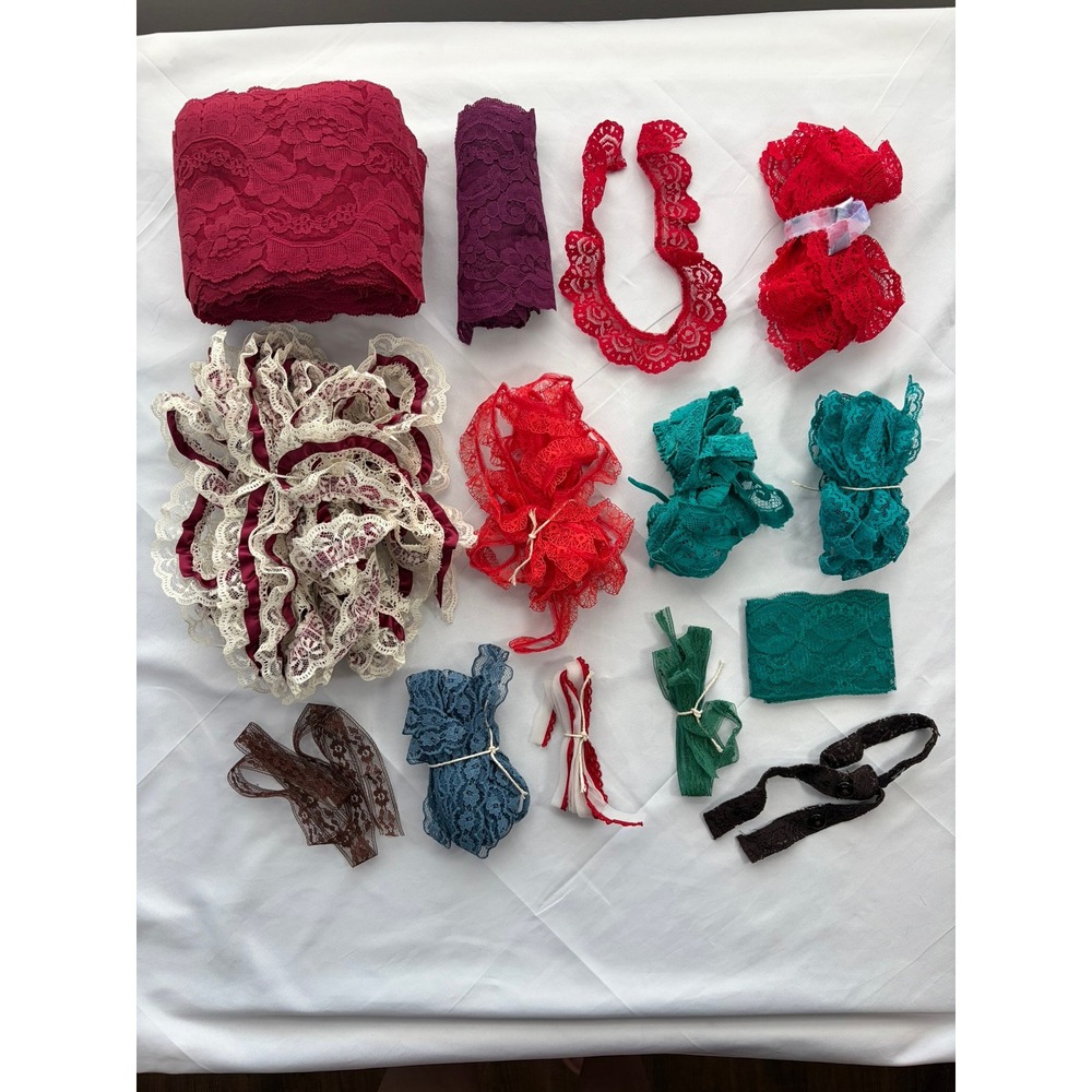 Lace Trim Ribbon Bundle Multi Good Vintage Sewing Craft Lot Cottagecore Coquette